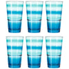 Trinkglas EVENT 330 ml blau gestreift 6er-Set