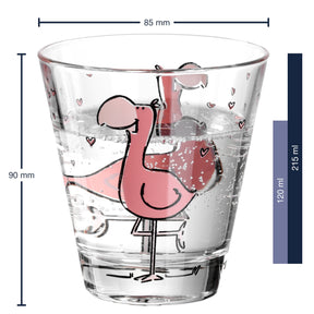 Trinkglas BAMBINI 215 ml Flamingo 6er-Set