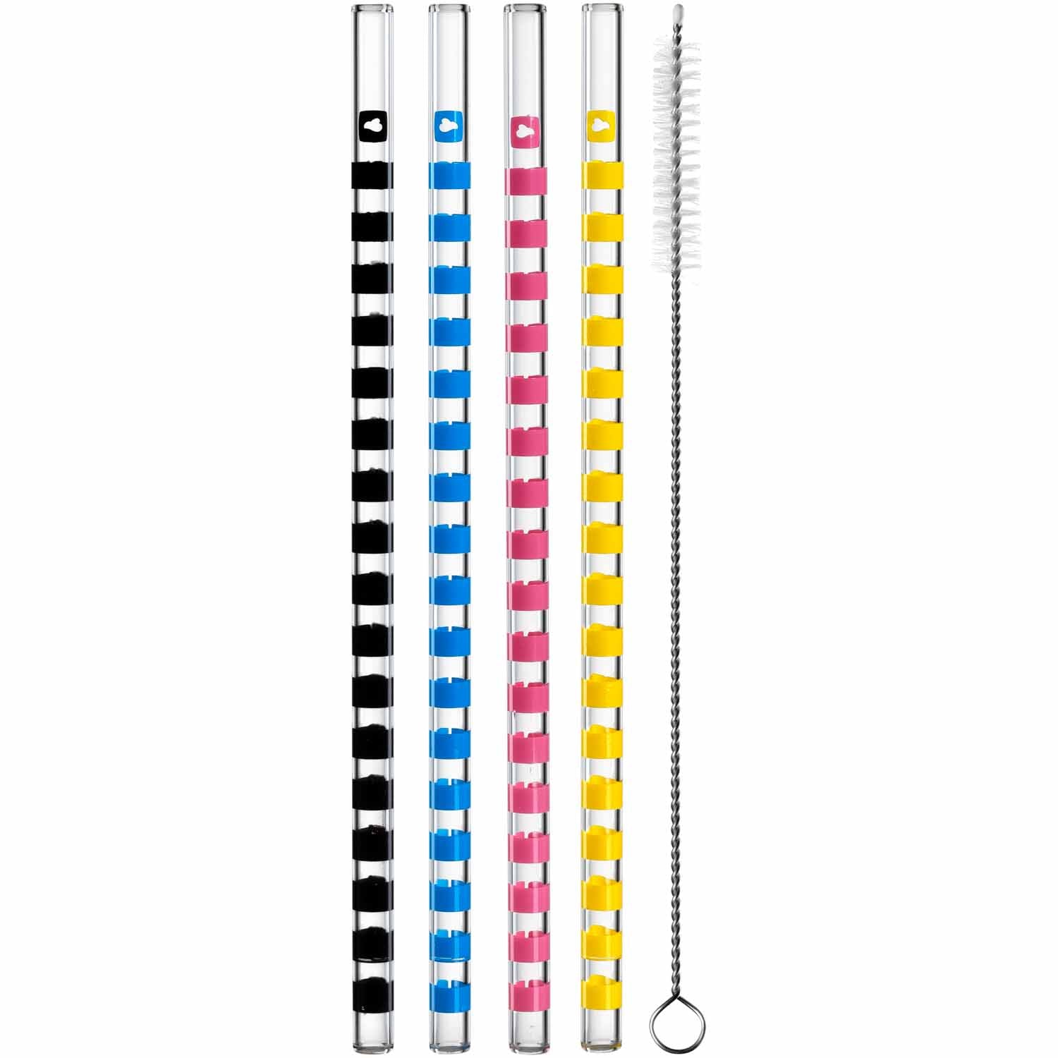 Glastrinkhalme 20cm farbig sort. 4er-Set BRERA