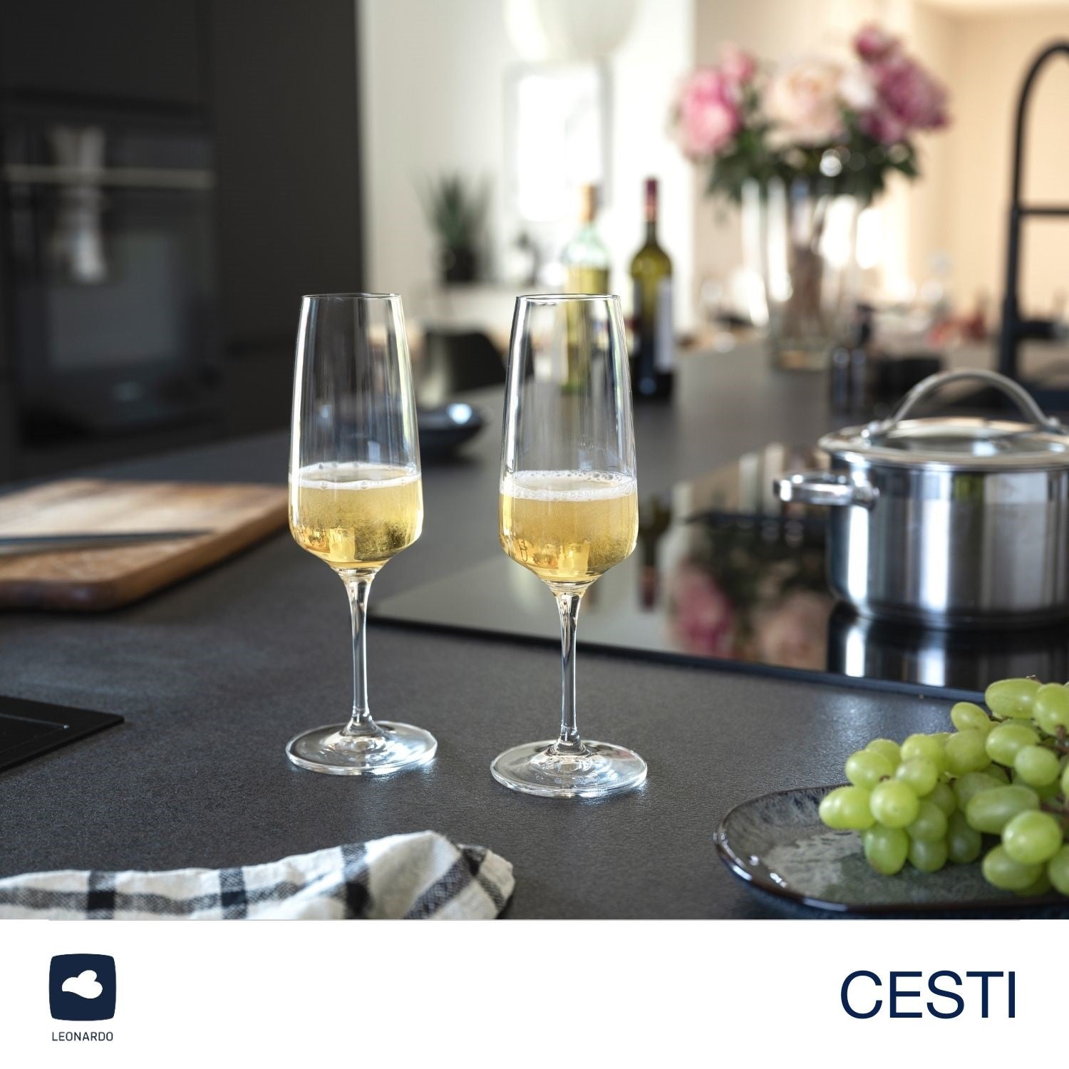 Sektglas CESTI 240 ml 6er-Set + Poliertuch