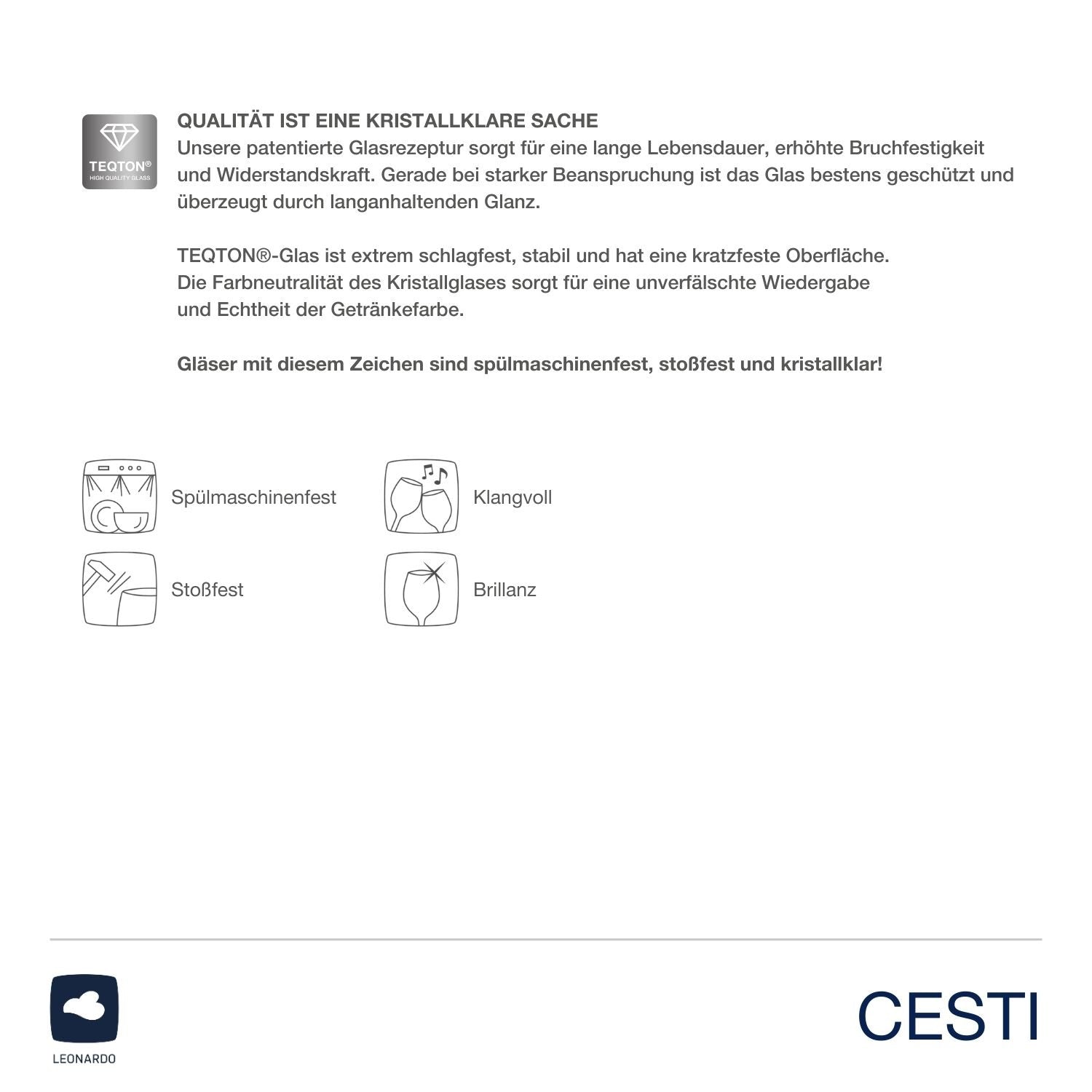 Rotweinglas CESTI 500 ml 6er-Set + Poliertuch