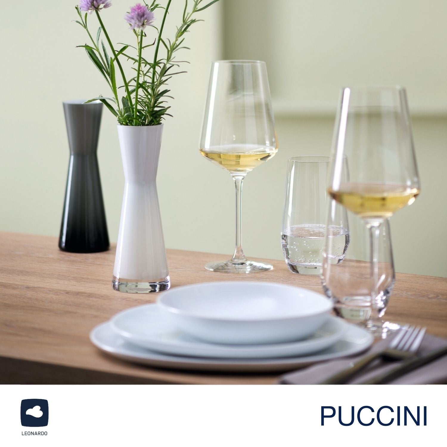 Weißweinglas PUCCINI 560 ml 6er-Set + Poliertuch