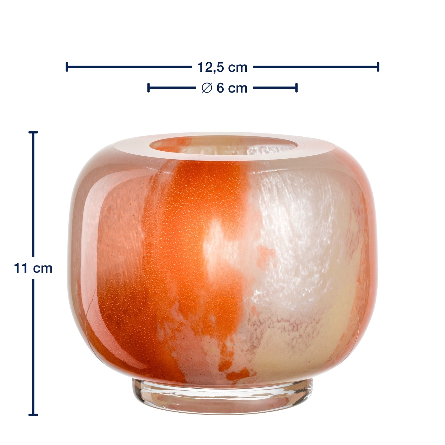 Vase CIPRIA DUE 11 cm orange/creme