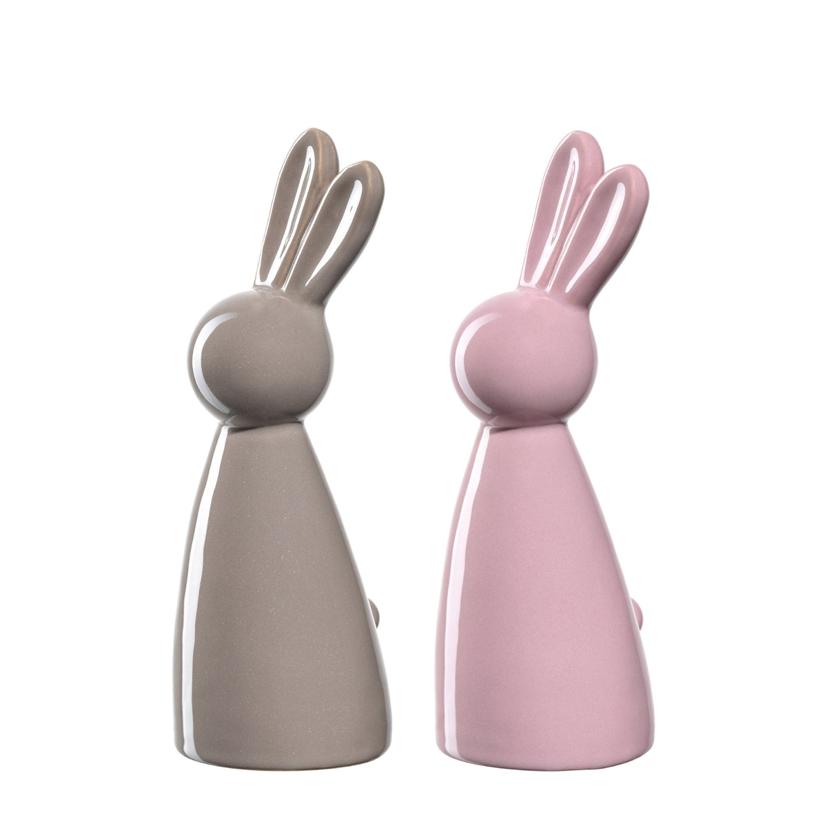 Hase NINO 18 cm taupe + rose 2er-Set